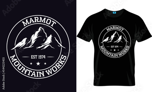 Marmot Est 1974 Mountain Works Hiking T-Shirt Design
