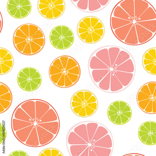 Citrus summer vibe fruits seamless pattern for dollhouse wallpaper