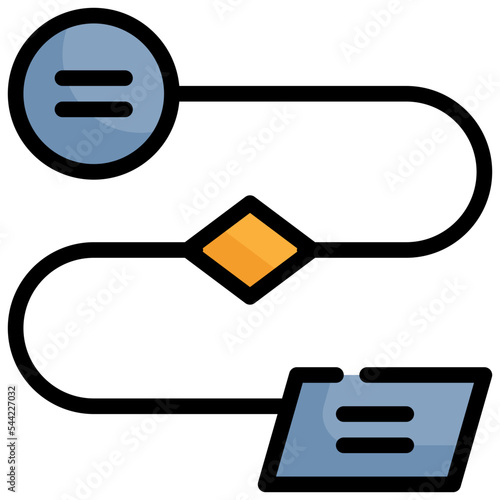 diagram system management workflow planing icon filled outline