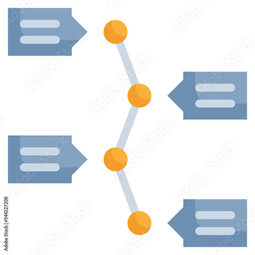 business planing workflow strategy icon flat style