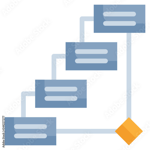 system diagram process management strategy business icon flat style
