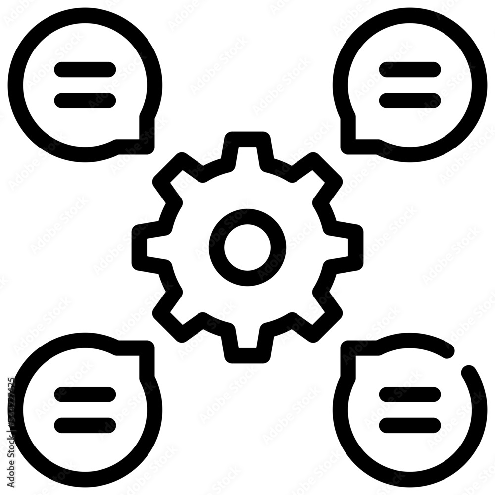 management system gear workflow business process icon simple line management system gear workflow business process icon simple line