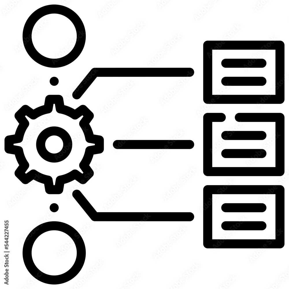 system management gear workflow business strategy icon simple line system management gear workflow business strategy icon simple line