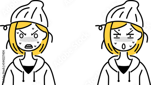 驚く女性　ショック