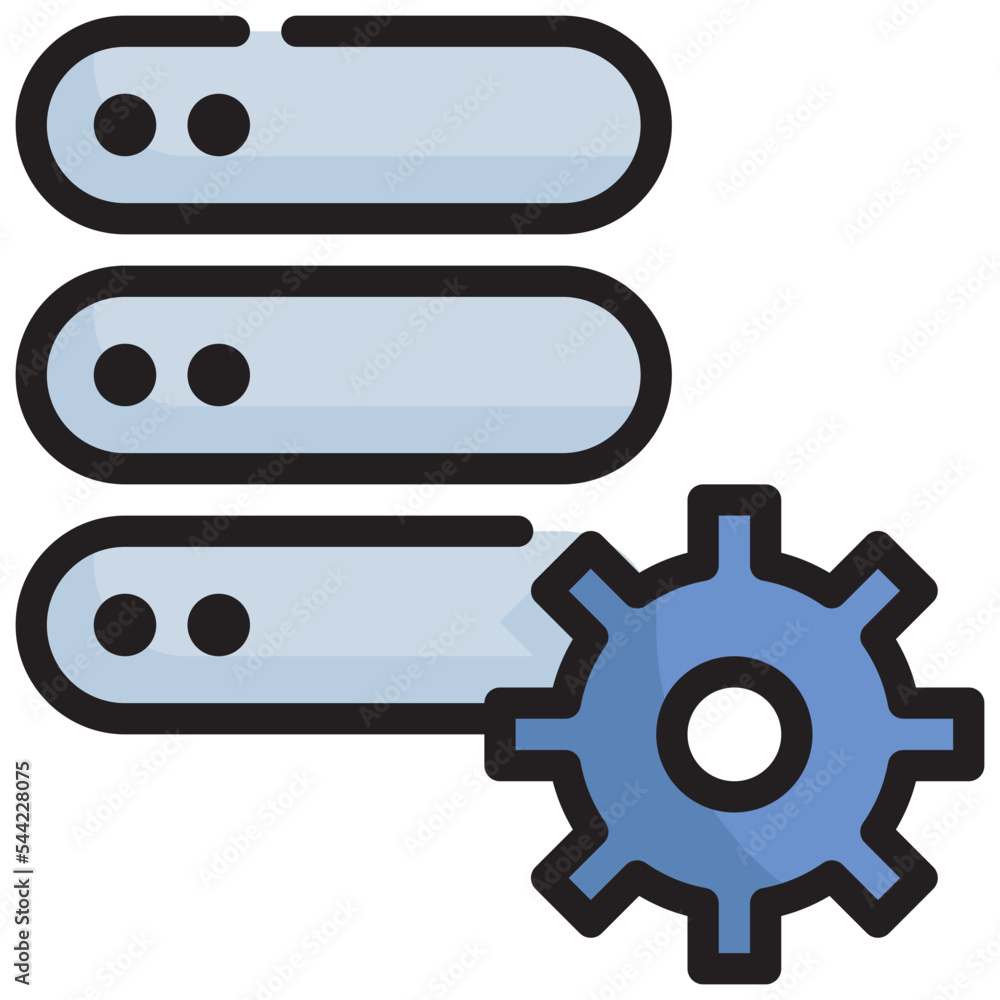 database data setting gear storage icon filled outline database data setting gear storage icon filled outline