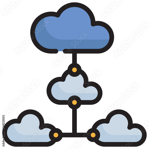 cloud share transfer data storage icon filled outline