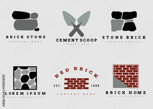brick stone collection logo vector illustration design