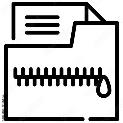zip compress file data storage icon simple line