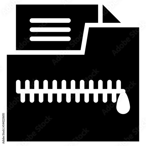 zip compress file data storage icon solid glyph