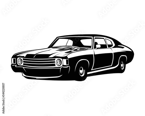 american muscle car isolated on white background side view. best for badge, emblem, icon. vector illustration available in eps 10.