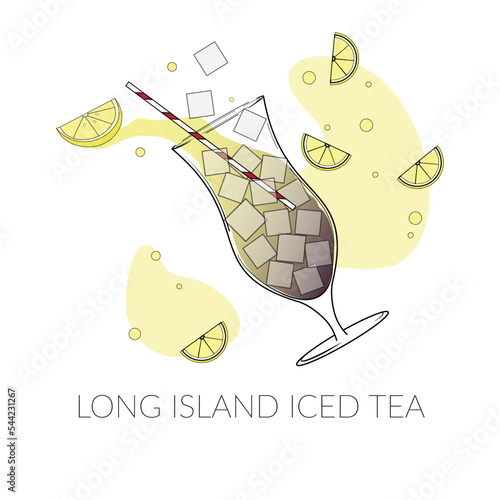 Long Island Iced Tea cocktail illustration