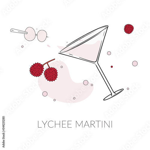 Lychee Martini cocktail illustration
