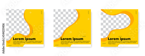 set of minimal square banner template. social media post design. vector illustration