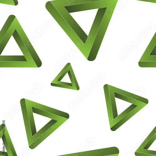 Seamless 3D triangle pattern texture light green