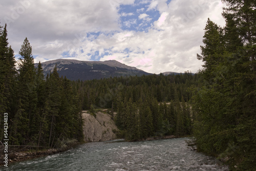 Maligne River on a Cloudy Day