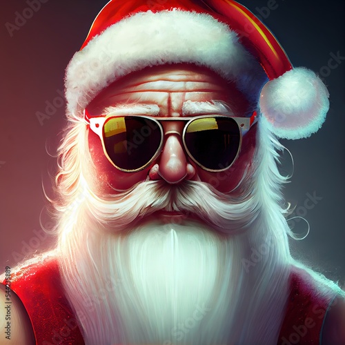Obraz na plátně cool santa claus with sun glasses