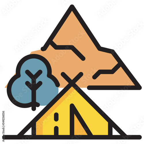 outdoor tent camping campground outdoor filled outline icon