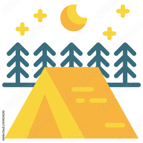 park outdoor campground camping outdoor flat style icon
