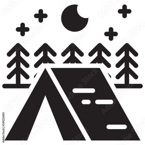 park outdoor campground camping outdoor solid glyph icon