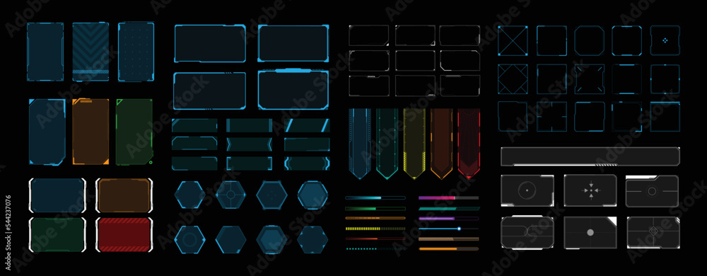 Vector hud elements set for futuristic user interface