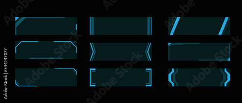 Hud frame futuristic game target borders scifi empty banners for text menu