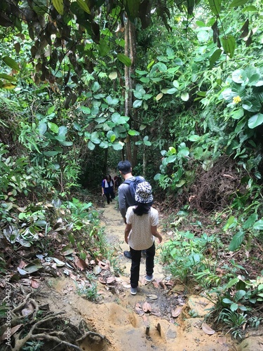 Photography People hiking in a forest reserve at Bukit Gasing, Kuala Lumpur