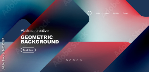 Triangles with fluid colors geometric abstract background. Techno or business concept, pattern for wallpaper, banner, background, landing page