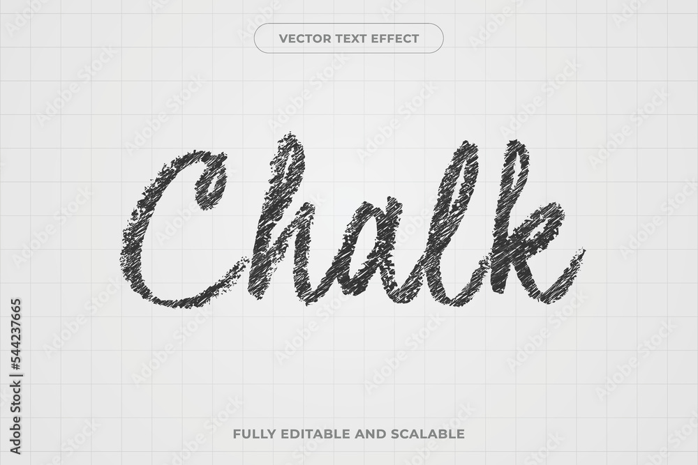 Editable text effect chalk style - obrazy, fototapety, plakaty 