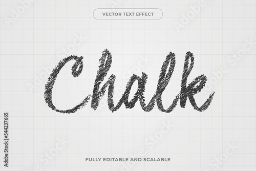 Editable text effect chalk style