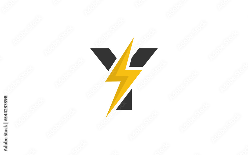Y logo energy vector for identity company. initial letter volt template ...