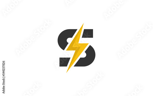 S logo energy vector for identity company. initial letter volt template vector illustration for your brand.
