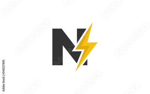 N logo energy vector for identity company. initial letter volt template vector illustration for your brand.