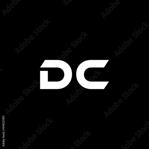 DC letter logo design with black background in illustrator, vector logo modern alphabet font overlap style. calligraphy designs for logo, Poster, Invitation, etc.
