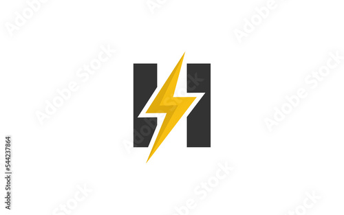 H logo energy vector for identity company. initial letter volt template vector illustration for your brand.