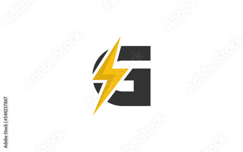 G logo energy vector for identity company. initial letter volt template vector illustration for your brand.