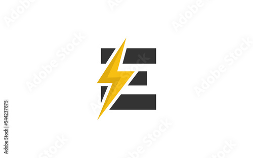 E logo energy vector for identity company. initial letter volt template vector illustration for your brand.