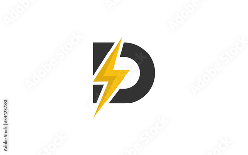 D logo energy vector for identity company. initial letter volt template vector illustration for your brand.