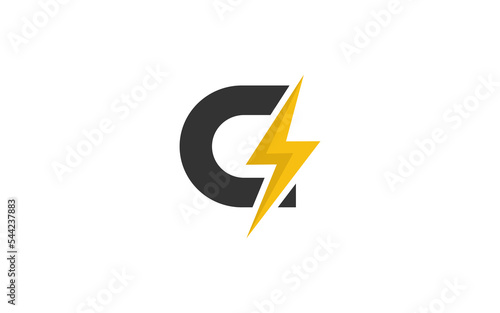 C logo energy vector for identity company. initial letter volt template vector illustration for your brand.