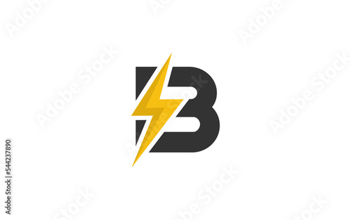 B logo energy vector for identity company. initial letter volt template vector illustration for your brand.