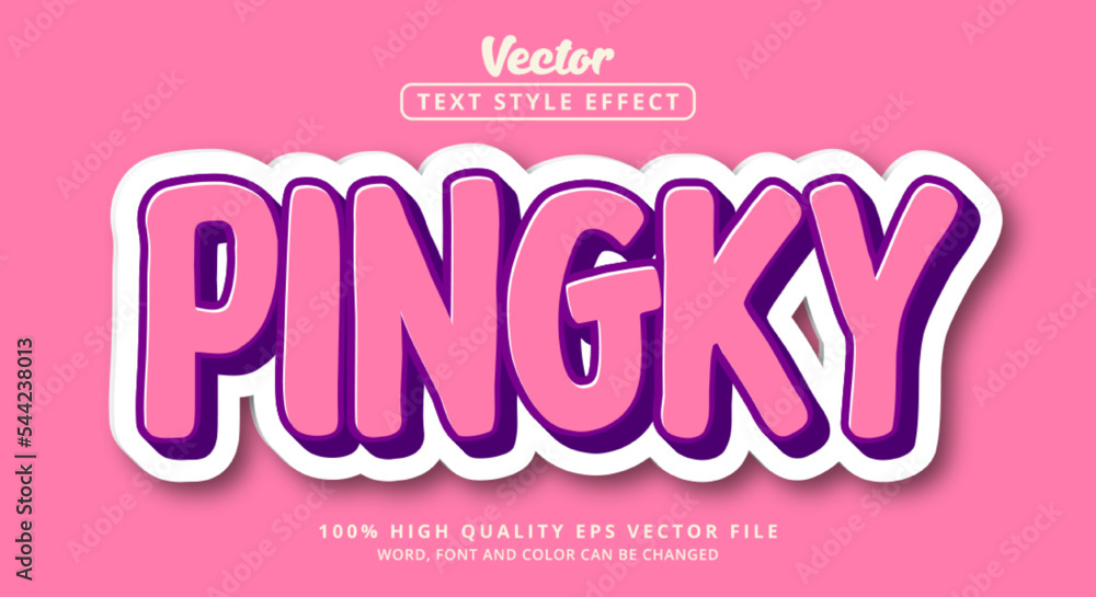 Editable text effects Pinky Text is pink and purple, an attractive cartoon style font