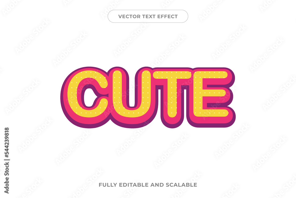 Editable text effect cute style