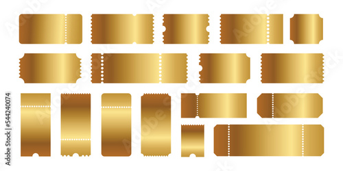 Collection of golden ticket templates of different forms