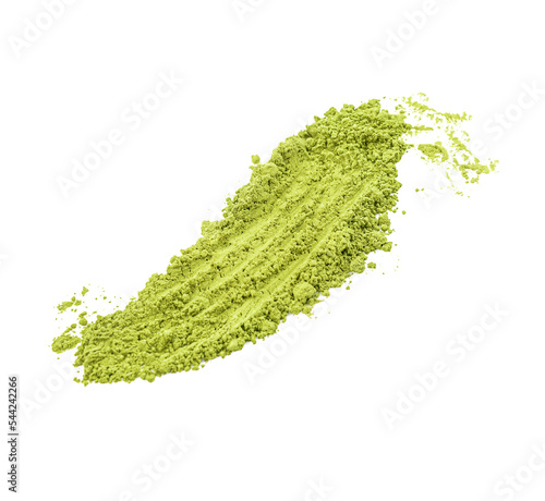 Green matcha powder isolated on transparent background. (.PNG)