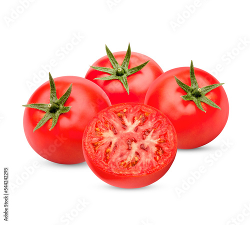 Fresh tomatoes isolsted on transparent background. (.PNG)