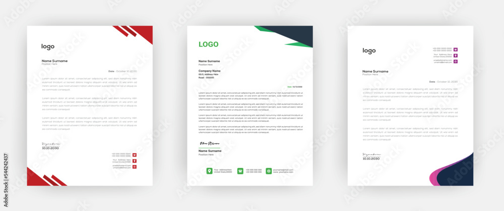 Professional creative letterhead template design Professional creative letterhead template design