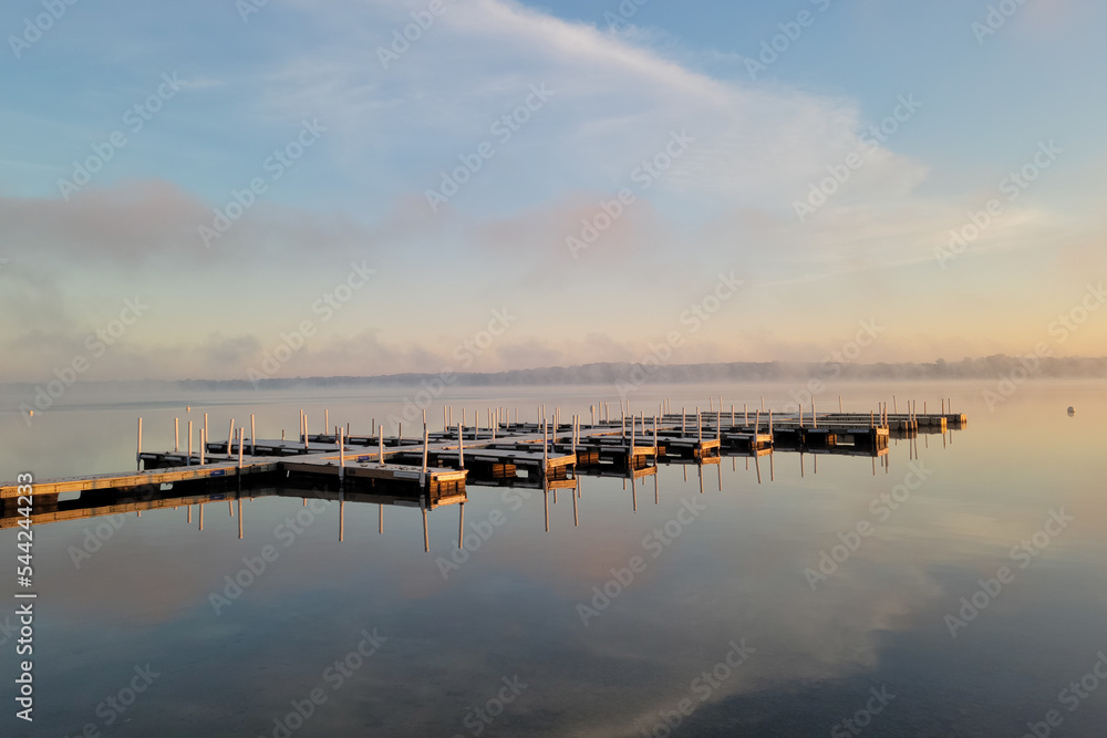 Docks on the misty Gull