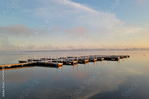 Docks on the misty Gull © Aaron