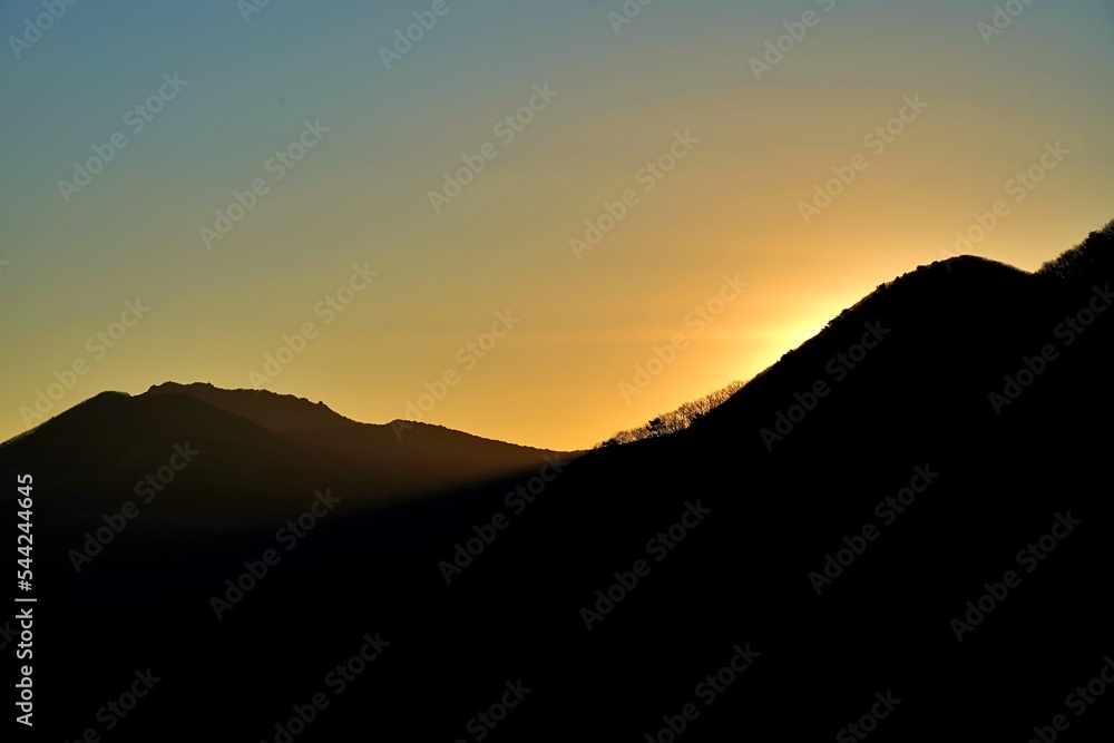 Beautiful mountains and sunset in Korea