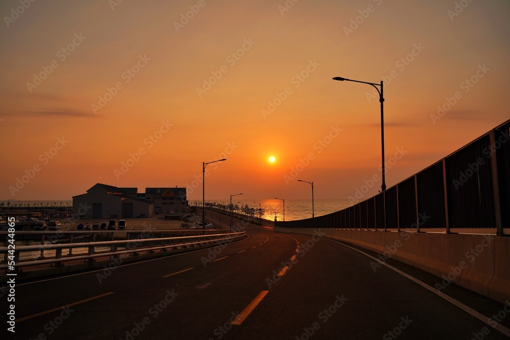 Sunset scenery of Yeongjongdo Island in Incheon, South Korea
