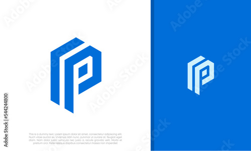 Initials P logo design. Initial Letter Logo.	